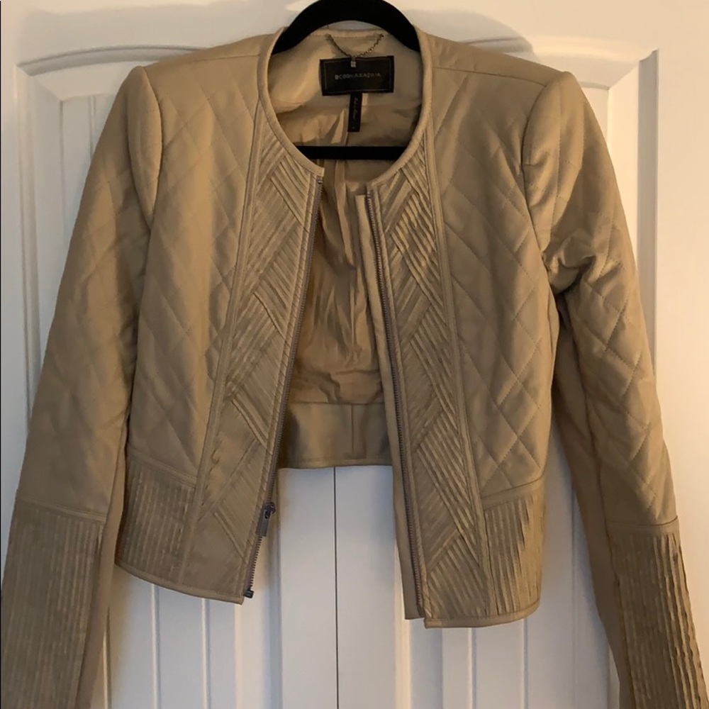 BCBG faux leather jacket